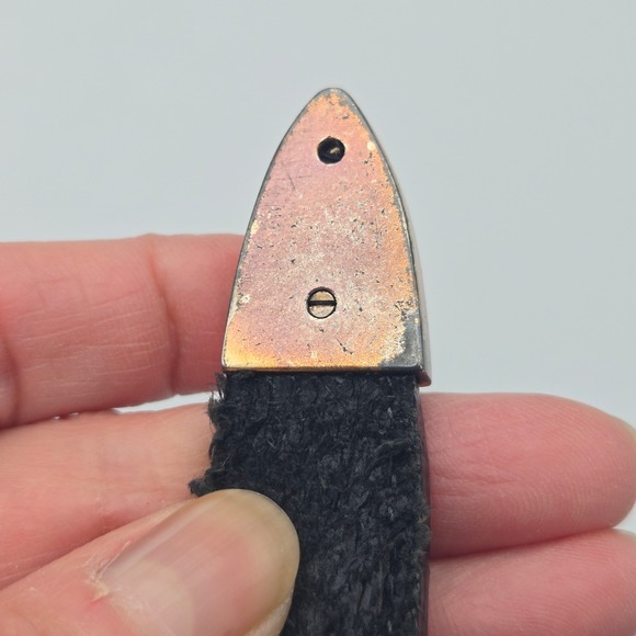 Vintage Silver Creek Black Leather Western Belt Animal Conchos Sz 30 USA Made - Picture 6 of 16